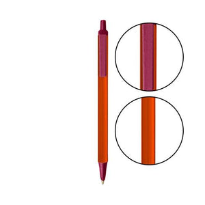 Orange BIC® Clic Stic® Pen - Orange With Burgundy