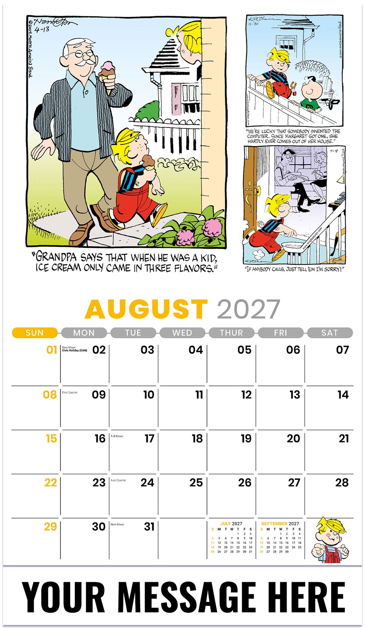 Dennis The Menace - 2027 Promotional Calendar