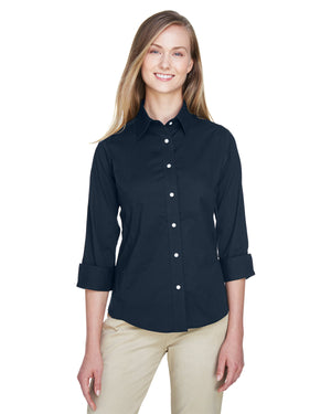 Devon & Jones Ladies' Perfect Fit™ Three-Quarter Sleeve Stretch Poplin Blouse