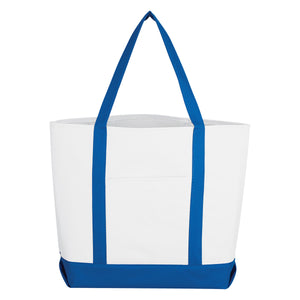 Tote Bag (3008) - White With Royal Blue