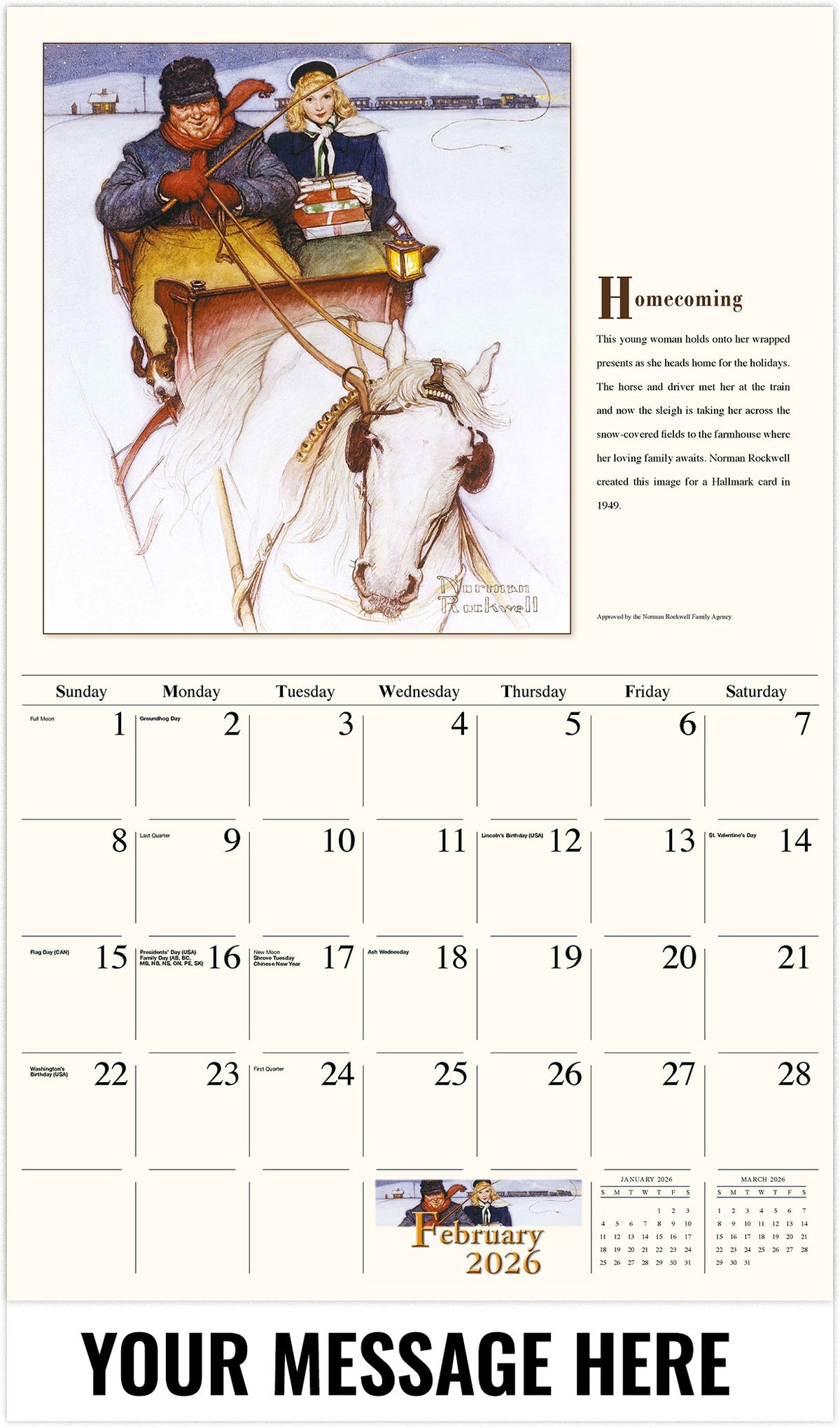 Memorable Images by Norman Rockwell Memory - 2026 Promotional Calendar