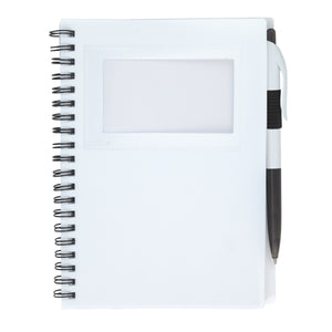 Spiral Notebook With ID Window - HT_6920 - FROST WHITE