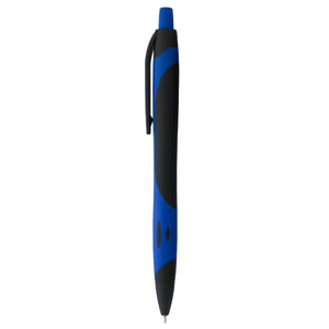 Sleek Write Two-Tone Rubberized Pen - Black With Blue