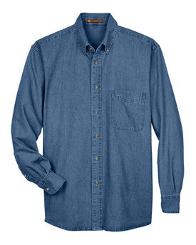 Harriton Men's Long-Sleeve Denim Shirt