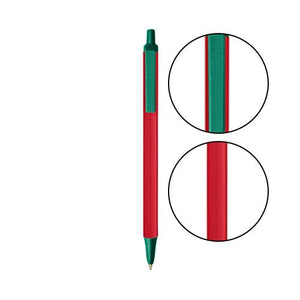 Red BIC® Clic Stic® Pen - Red With Forest Green