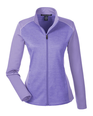 Devon & Jones Ladies' Newbury Colourblock Mélange Fleece Full-Zip