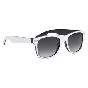 Two-Tone Malibu Sunglasses - Black With White