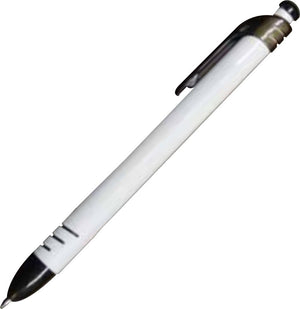 Ajax Plastic Plunger Action Ball Point Pen - White With Smoke