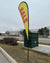 13.5' Large Tear Drop Flag Kit, Full Color Graphics, Outdoor Spike base and Bag Included