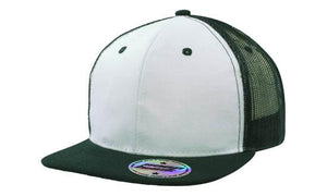 6 Panel Mesh Back Cap with Flat Peak - Custom Embroidered -