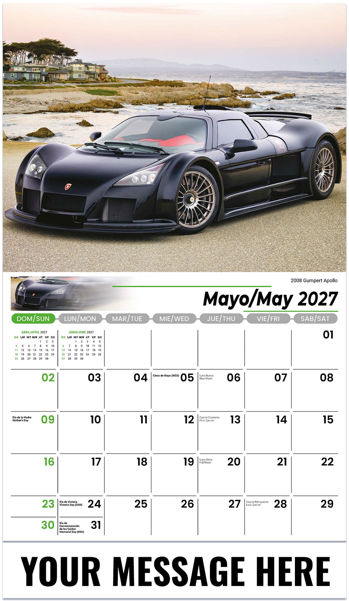 Exotic Cars (Bilingual) - 2027 Promotional Calendar