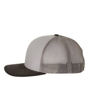 Richardson 112 Adjustable Snapback Trucker Cap - Grey And Charcoal With Black