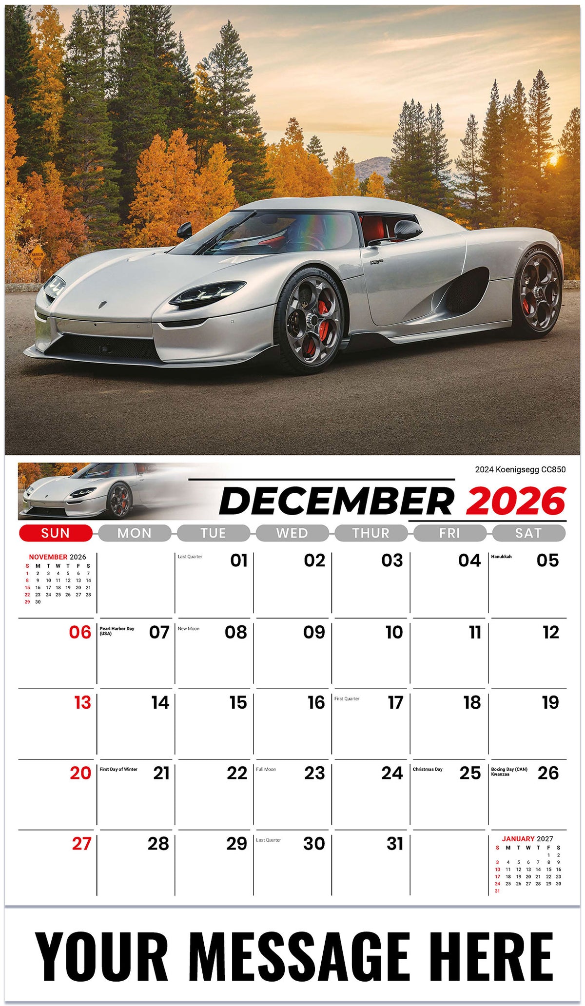 Exotic Cars - 2027 Promotional Calendar
