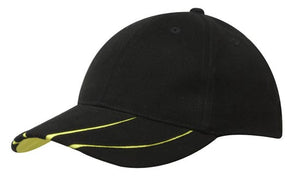 BHC Cap with Hi-Vis Peak Inserts - Custom Embroidered - HP_4019 - Black with Green