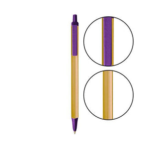 Cream BIC® Clic Stic® Pen - Cream With Purple