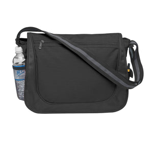 Messenger Bag With Matching Striped Handle (Black)