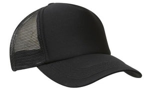 Mesh Back Baseball Cap - Custom Embroidered - Black