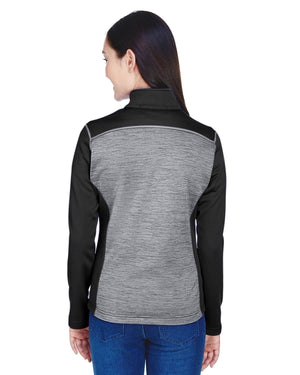 Devon & Jones Ladies' Newbury Colourblock Mélange Fleece Full-Zip