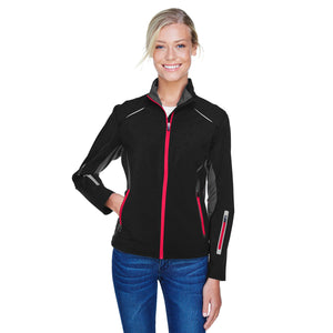 Ladies' Pursuit Three-Layer Light Bonded Hybrid Soft Shell Jacket with Laser Perforation - Front