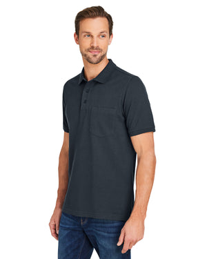 Harriton Men's Valiant Cotton Snag Protect Pocket Polo