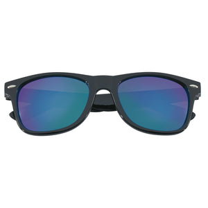 Mirrored Malibu Sunglasses - Black With Blue