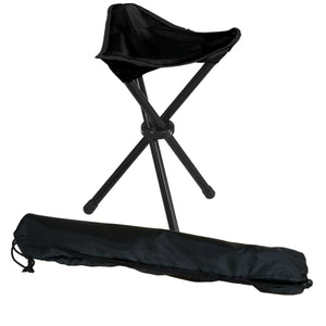 Folding Tripod Stool With Carrying Bag - Black