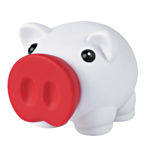 Mini Prosperous Piggy Bank - White With Red