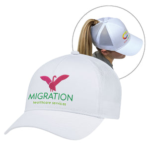 Constructed Full-Fit-Five Mesh Back Cap with Ponytail opening