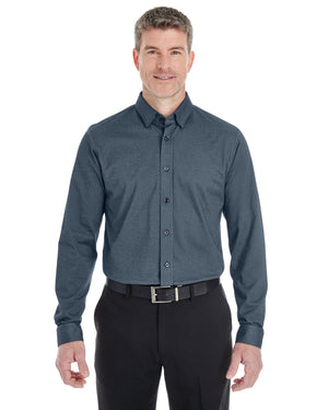 Devon & Jones Men's Central Cotton Blend Mélange Button-Down