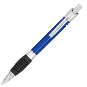 Breeze Plastic Plunger Action Pen with Metal Clip - CM1011 - Blue