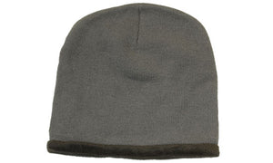 Acrylic-Polar Fleece Lined Beanie - Custom Embroidered - HP_4253 - Charcoal with Black