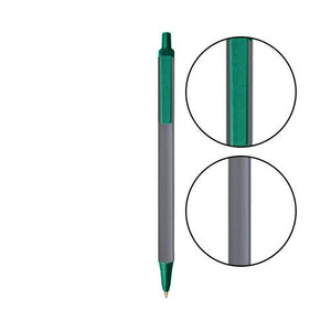 Silver BIC® Clic Stic® Pen - Silver With Forest Green