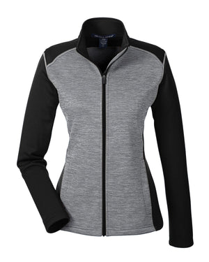 Devon & Jones Ladies' Newbury Colourblock Mélange Fleece Full-Zip