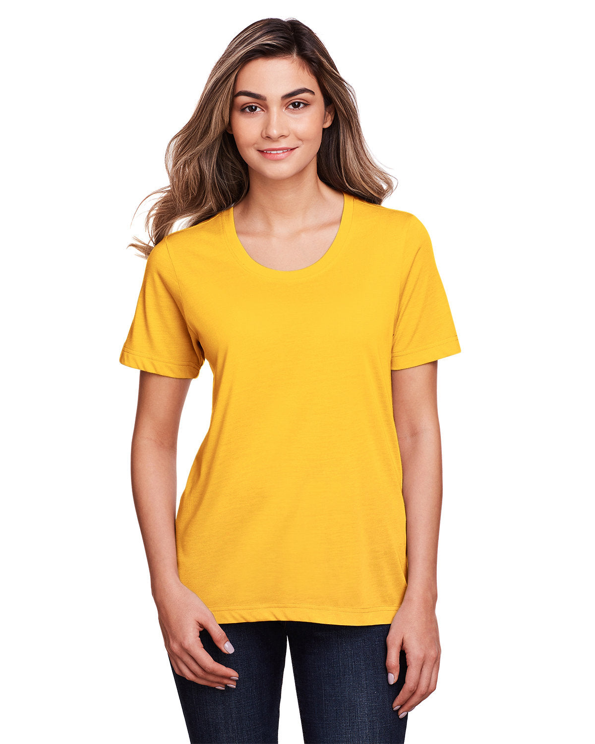 Core365 Ladies' Fusion ChromaSoft™ Performance T-Shirt - Campus Gold