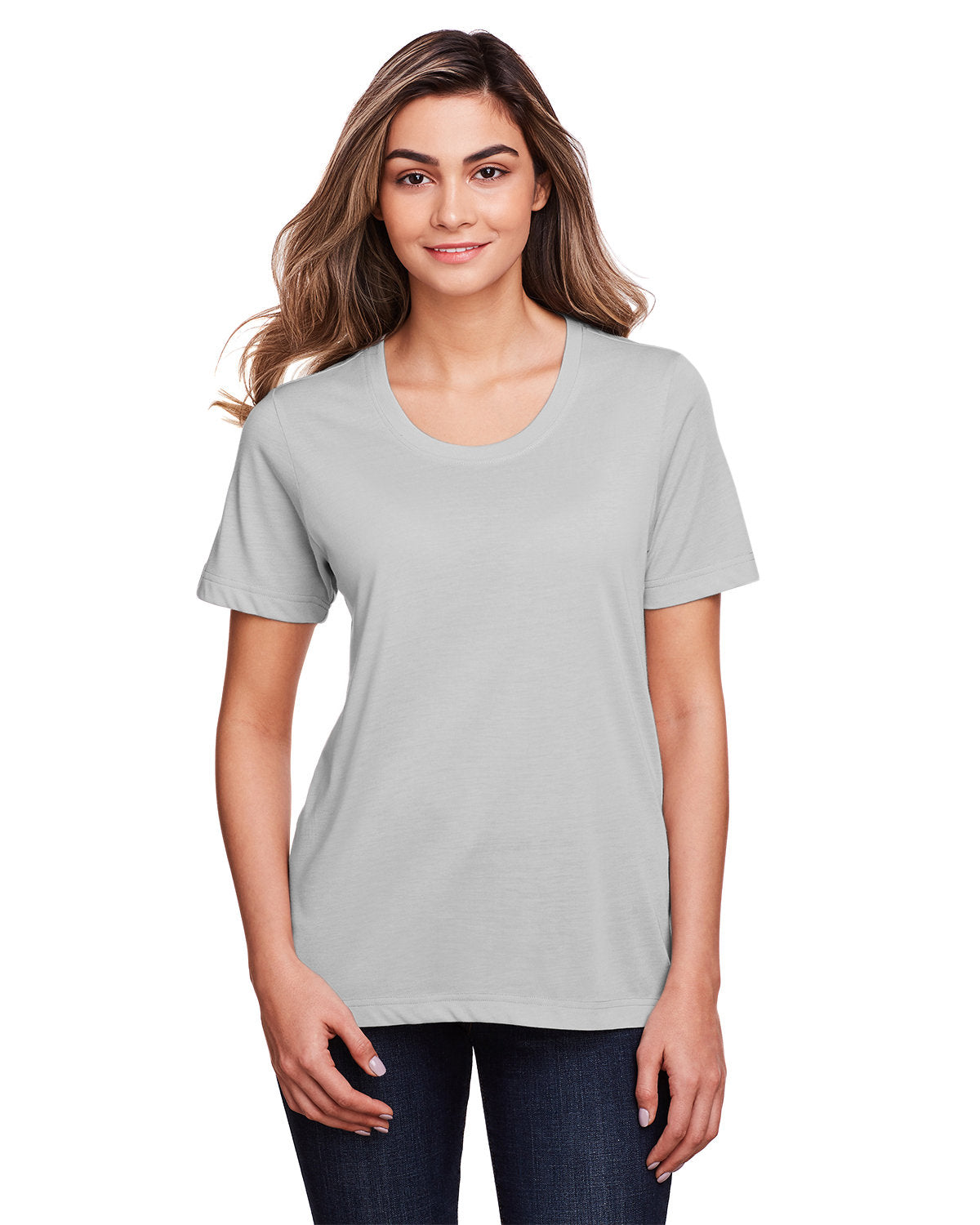 Core365 Ladies' Fusion ChromaSoft™ Performance T-Shirt - Platinum