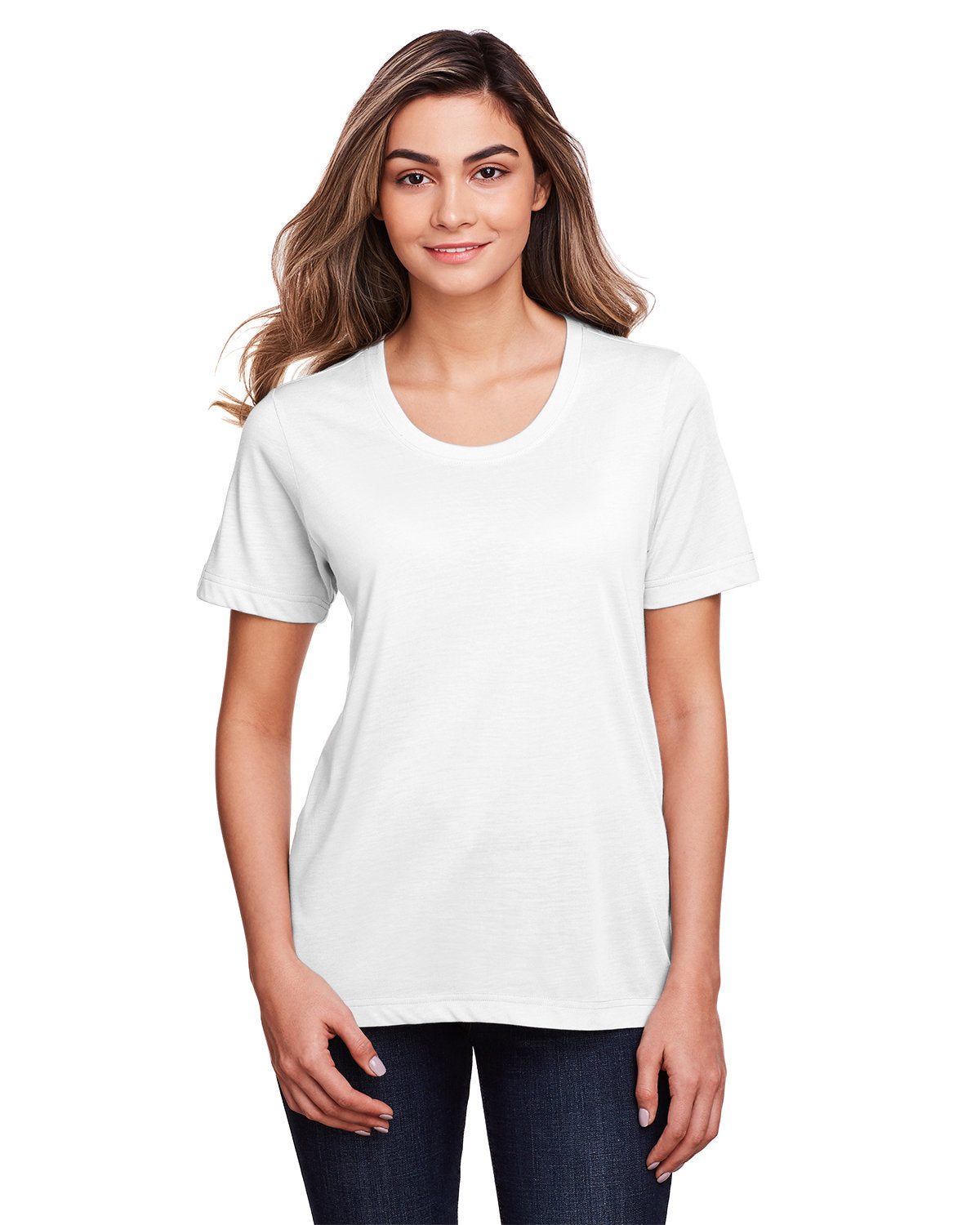 Core365 Ladies' Fusion ChromaSoft™ Performance T-Shirt - White