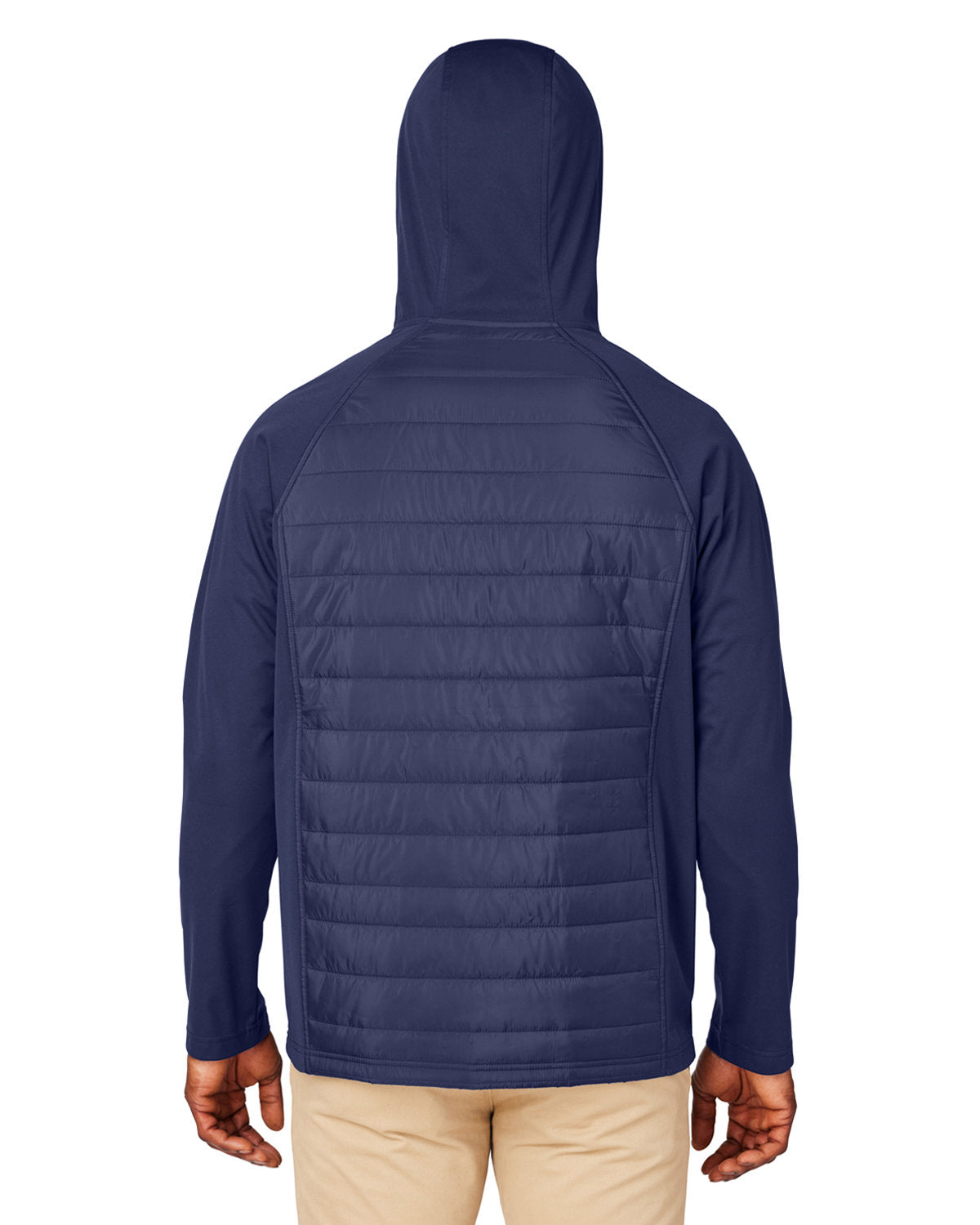 Core365 Unisex Techno Lite Hybrid Hooded Jacket - Back