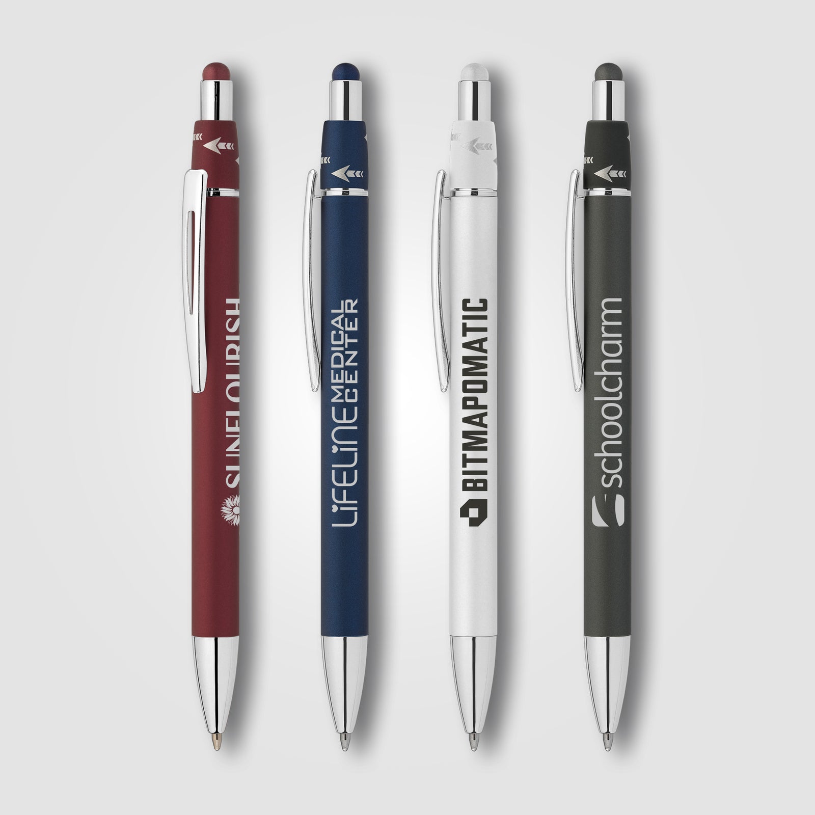 Orbit Spinner Chrome Metal Pen w/ Stylus