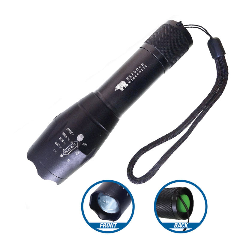 500 Lumen Zoom Flashlight - Black