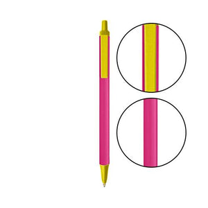 Pink BIC® Clic Stic® Pen - Pink With Yellow