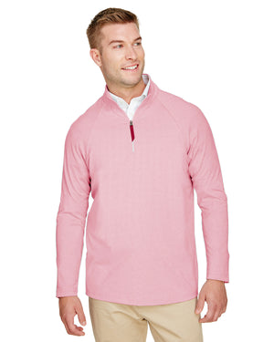 Devon & Jones CrownLux Performance® Men's Clubhouse Micro-Stripe Quarter-Zip