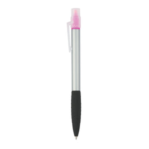 Neptune Pen With Highlighter - Silver With Pink