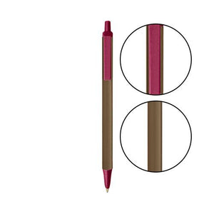 Metallic Sand BIC® Clic Stic® Pen - Metallic Sand With Burgundy