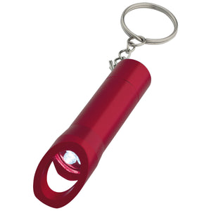 Aluminum LED Flashlight With Bottle Opener - Metallic Red