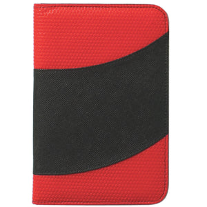 Non-Woven 5" x 7" Bubble Padfolio - Red With Black