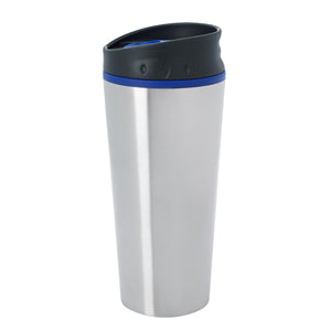 15 Oz. Stainless Steel Diamond Mug - Silver With Blue