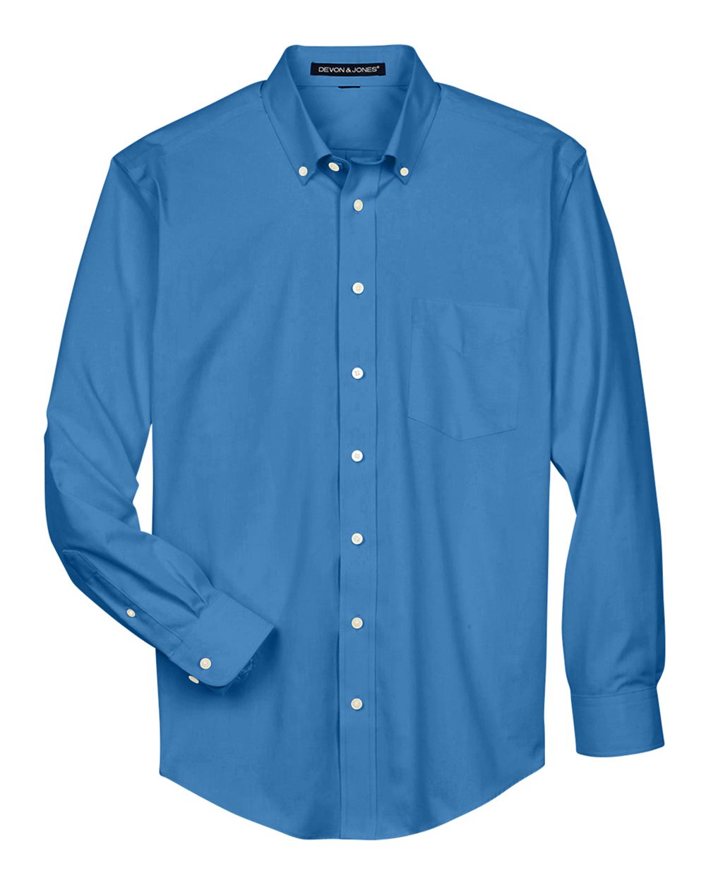 Devon & Jones Men's Crown Collection® Solid Oxford Woven Shirt - French Blue