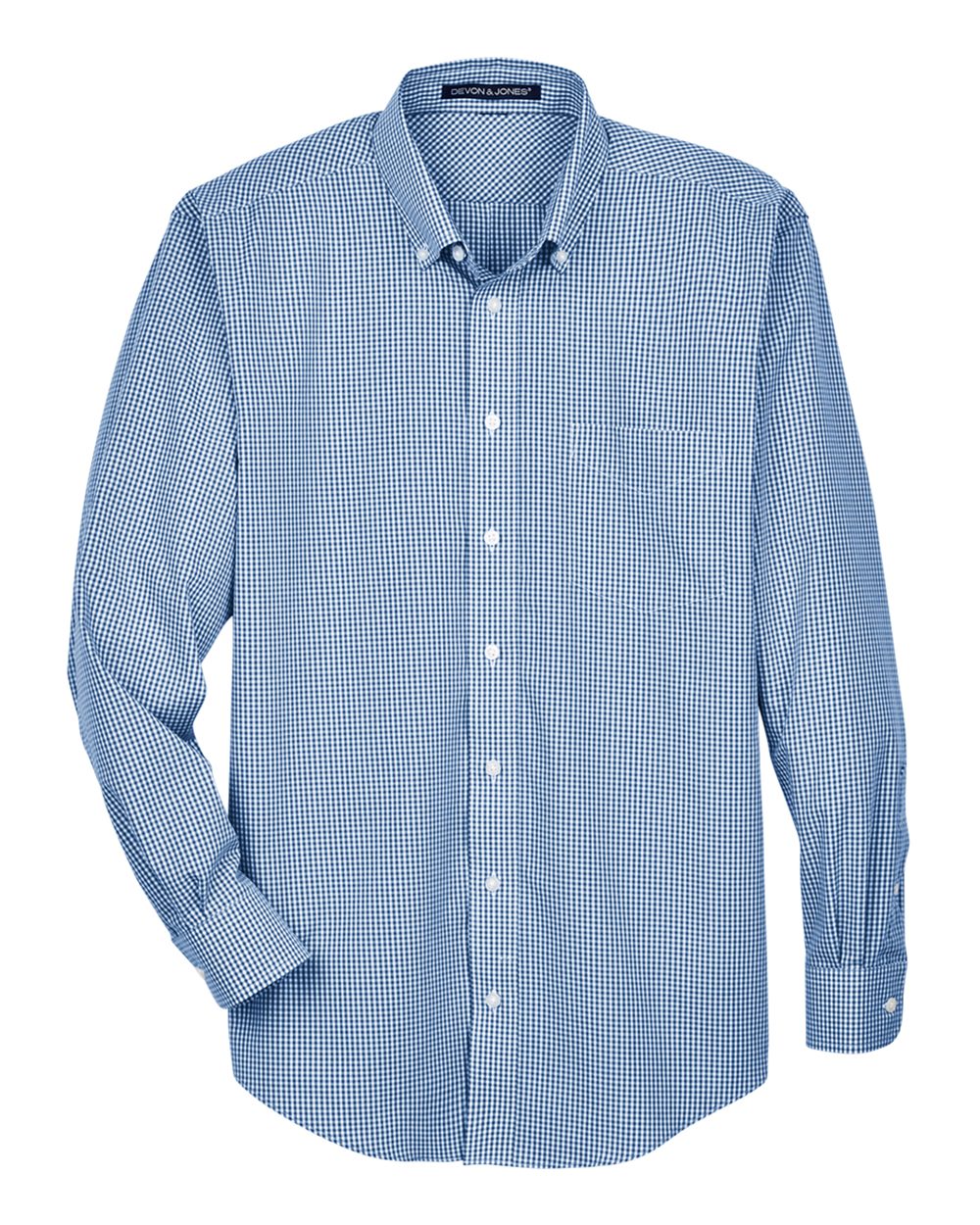 Devon & Jones Men's Crown Collection® Gingham Check Woven Dress Shirt - French Blue