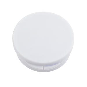 Earbuds In Round Plastic Case - White