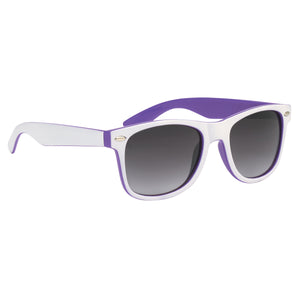 Two-Tone Malibu Sunglasses - Purple With White